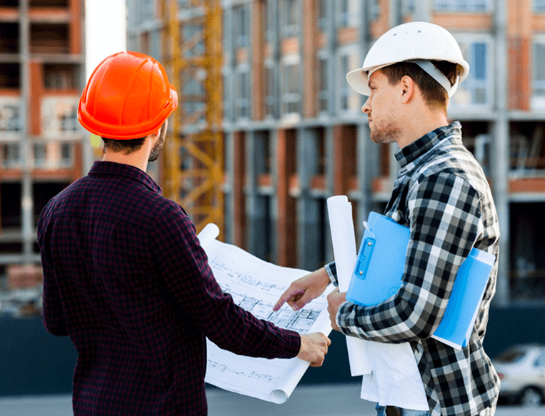 Engineers discussing project